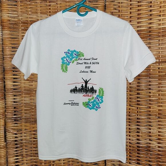 Lahaina Maui 21st Annual Front Street Mile 5k/10k 2022 T-shirt Youth L NEW - Picture 1 of 4